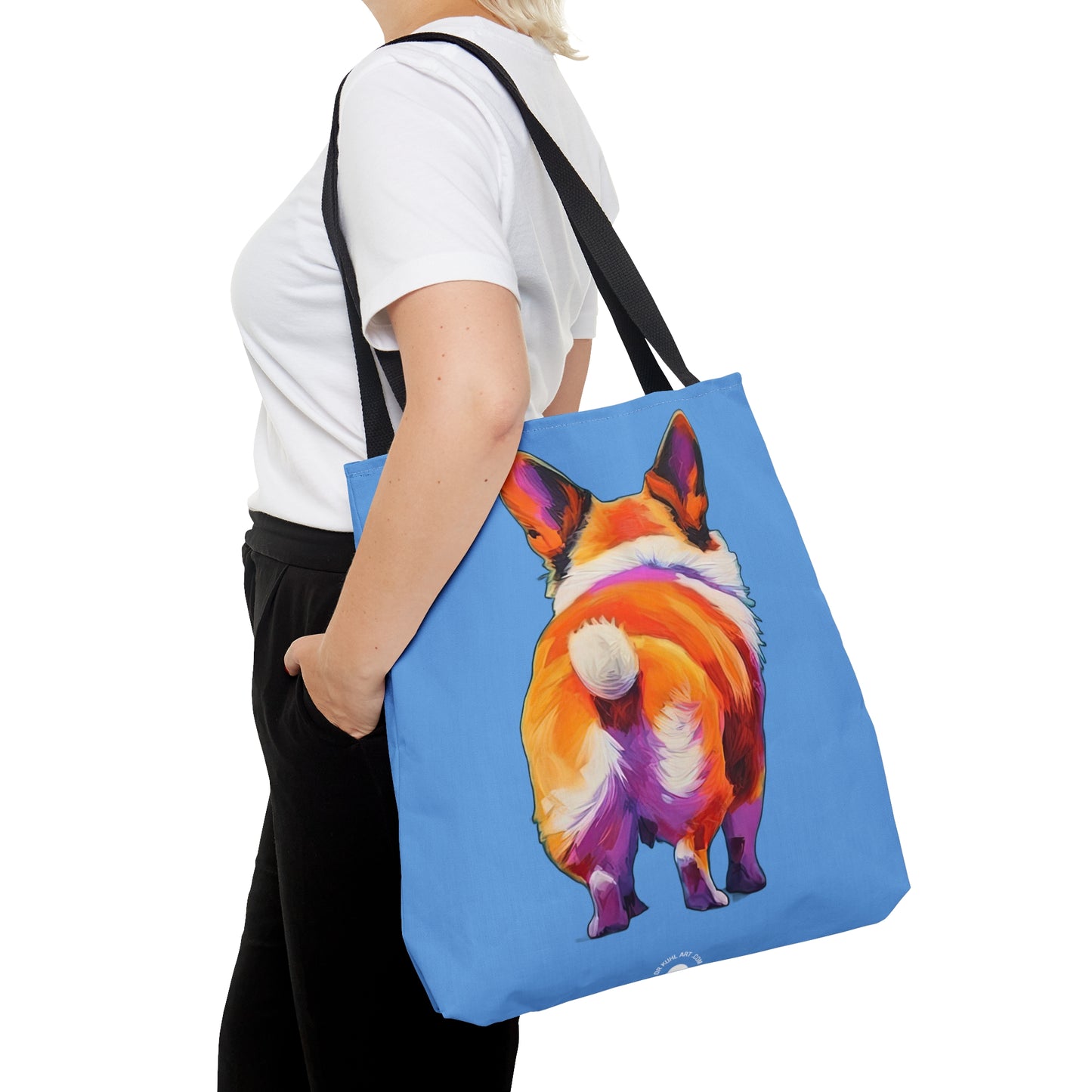 Corgi Butt in Blue - Artistic Tote Bag