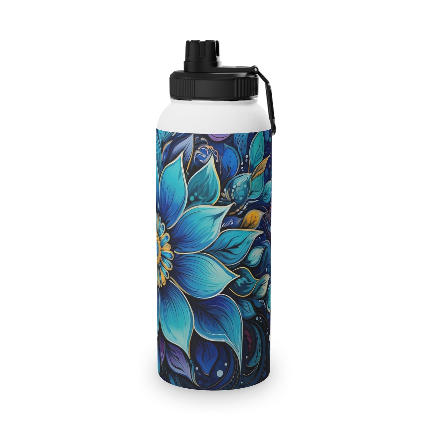 Blue Floral Mandala - Water Bottle