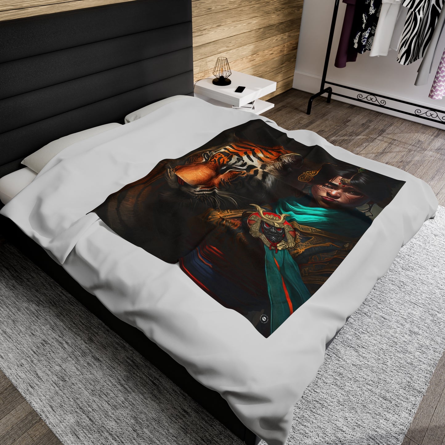 Bengal Tiger Goddess - Artsy Throw Blanket