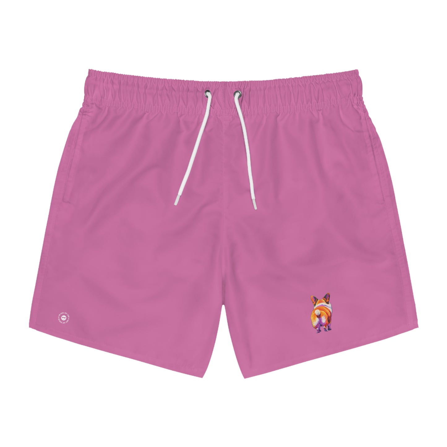 Corgi Butt in Pink - Artsy Swim Trunks