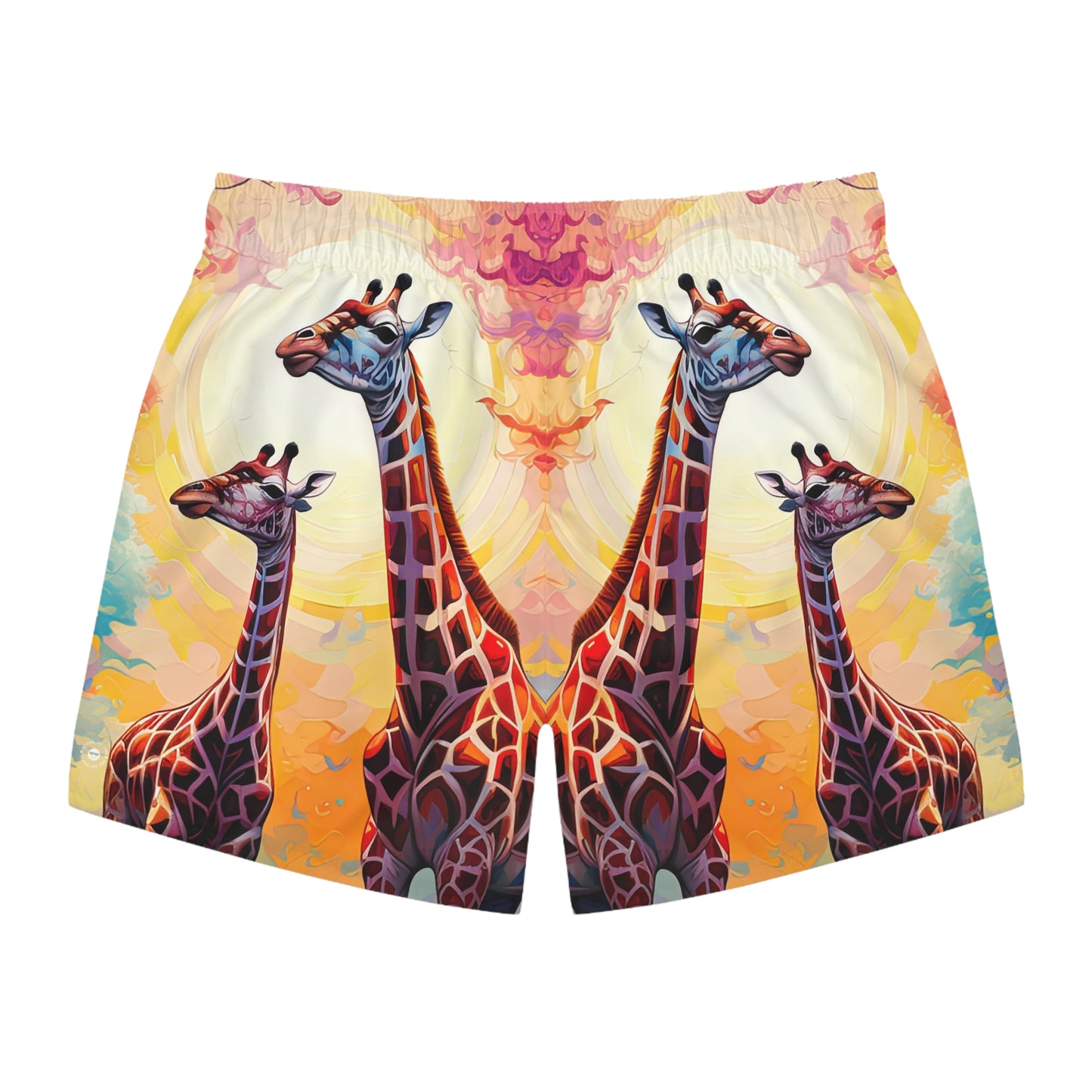 Giraffe Sunrise - Artsy Swim Trunks