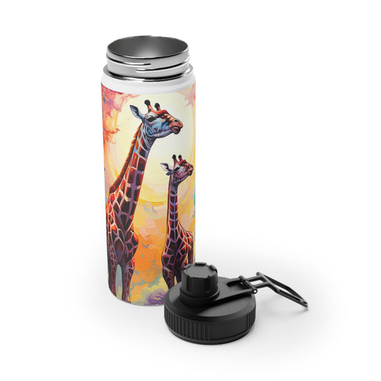 Giraffe Sunrise - Water Bottle