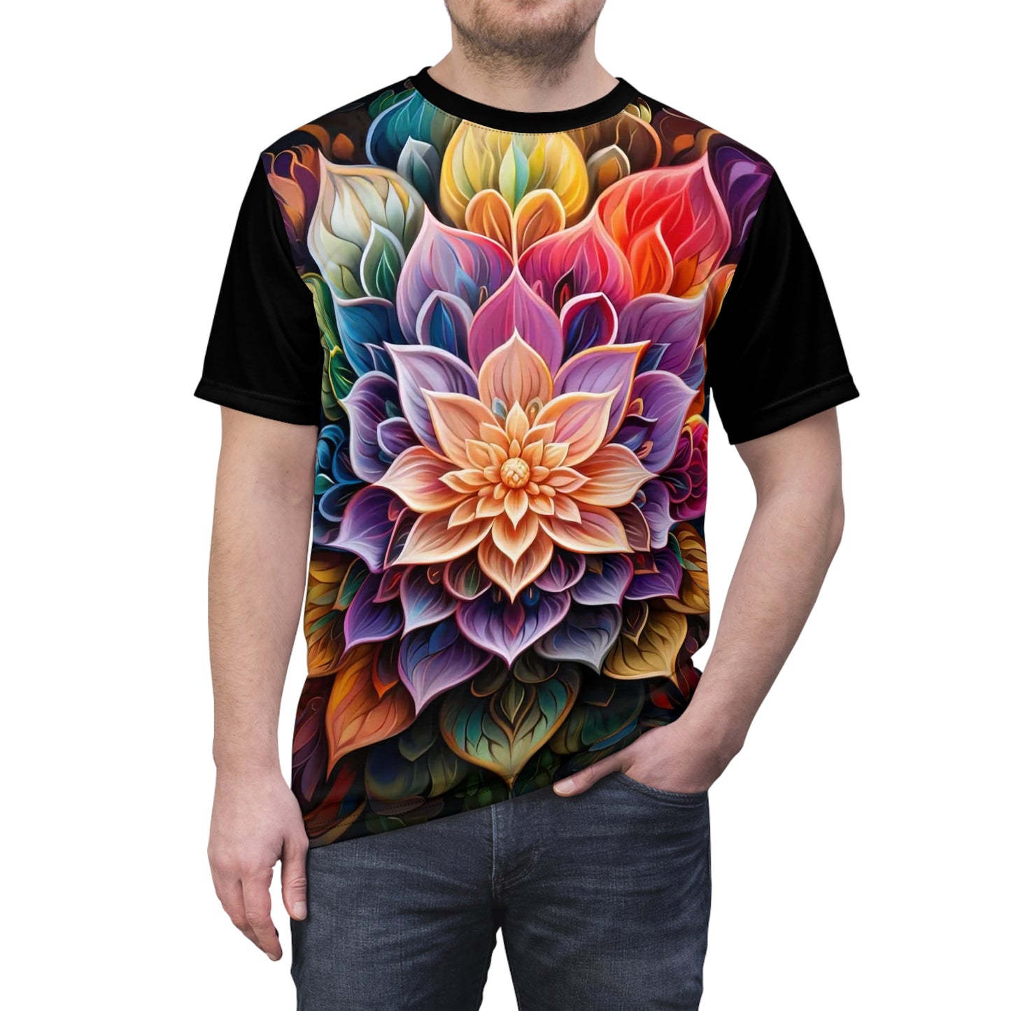 Lotus Mandala in Black - Fashion Tee