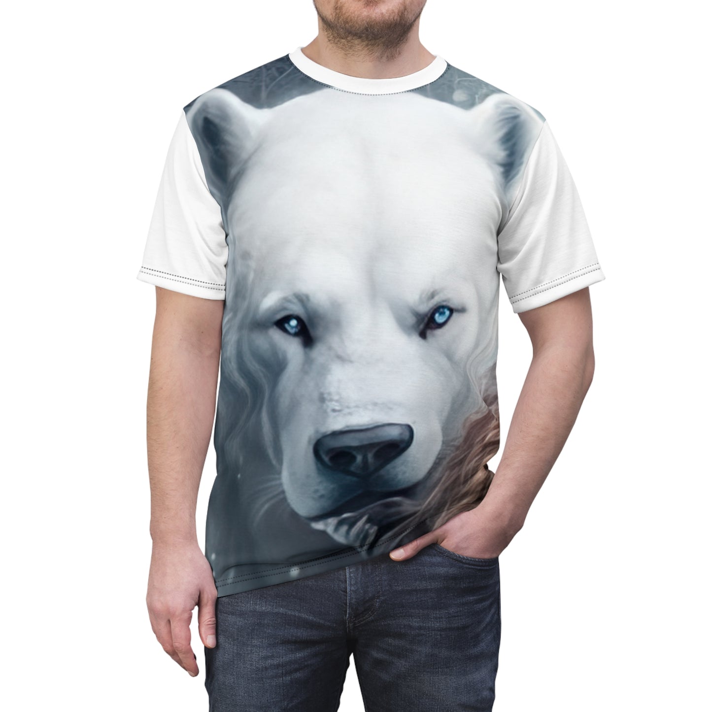 Polar Bear Stare in White - Fashion Tee