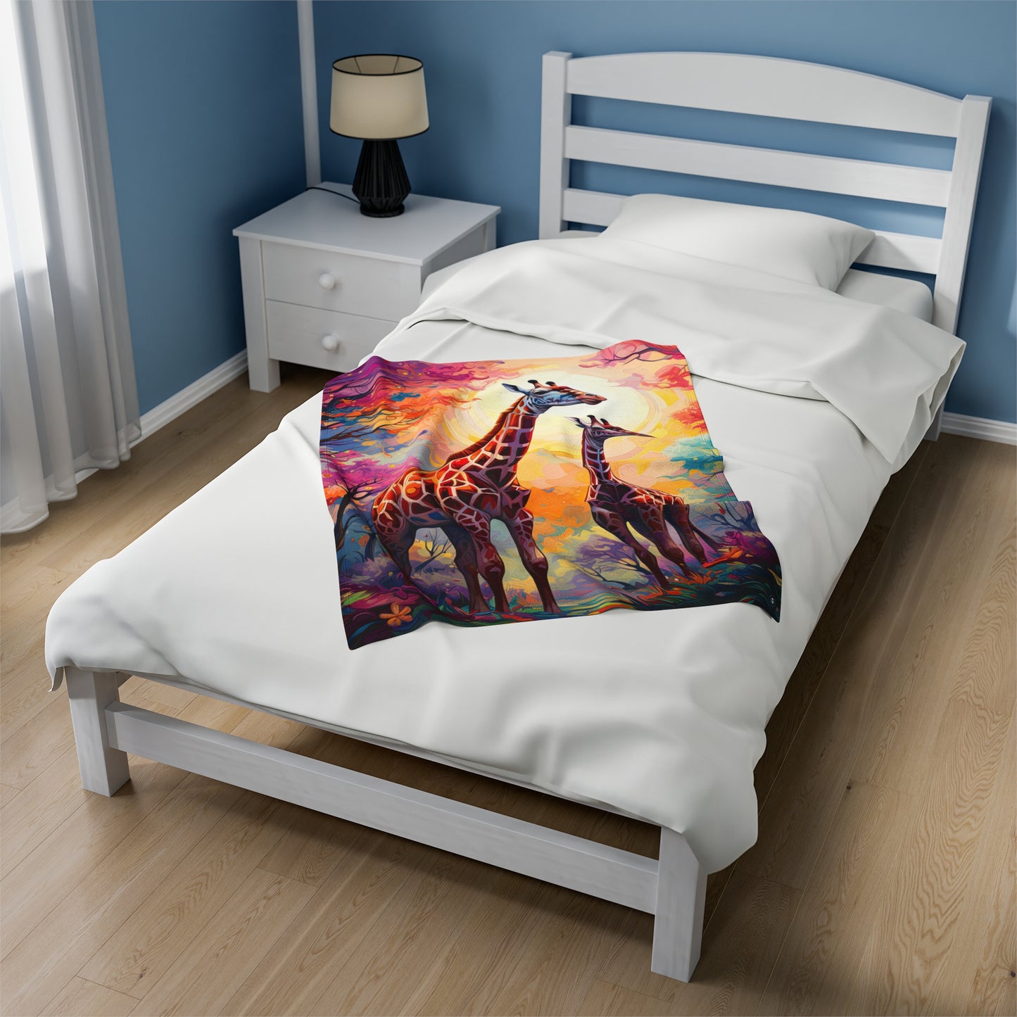 Giraffe Sunrise - Artsy Throw Blanket