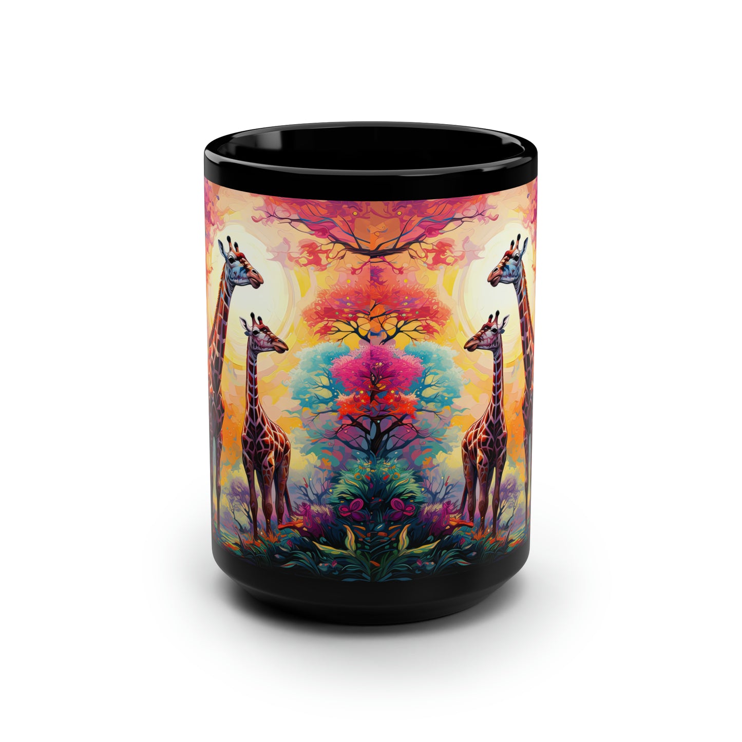 Giraffe Sunset - Mug Art