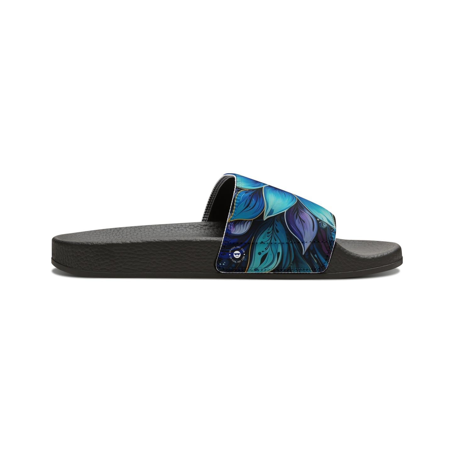 Blue Floral Mandala - Men's Slides