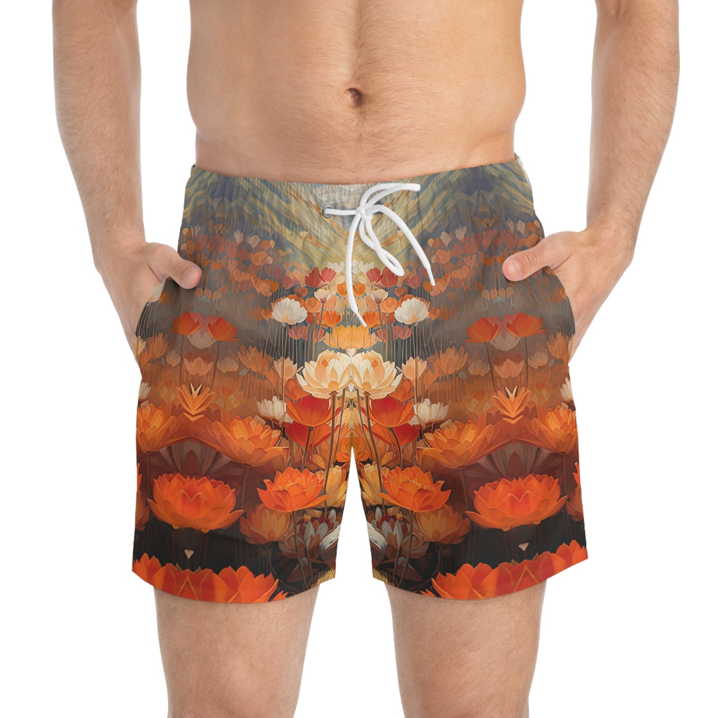 Enlotusment - Artsy Swim Trunks