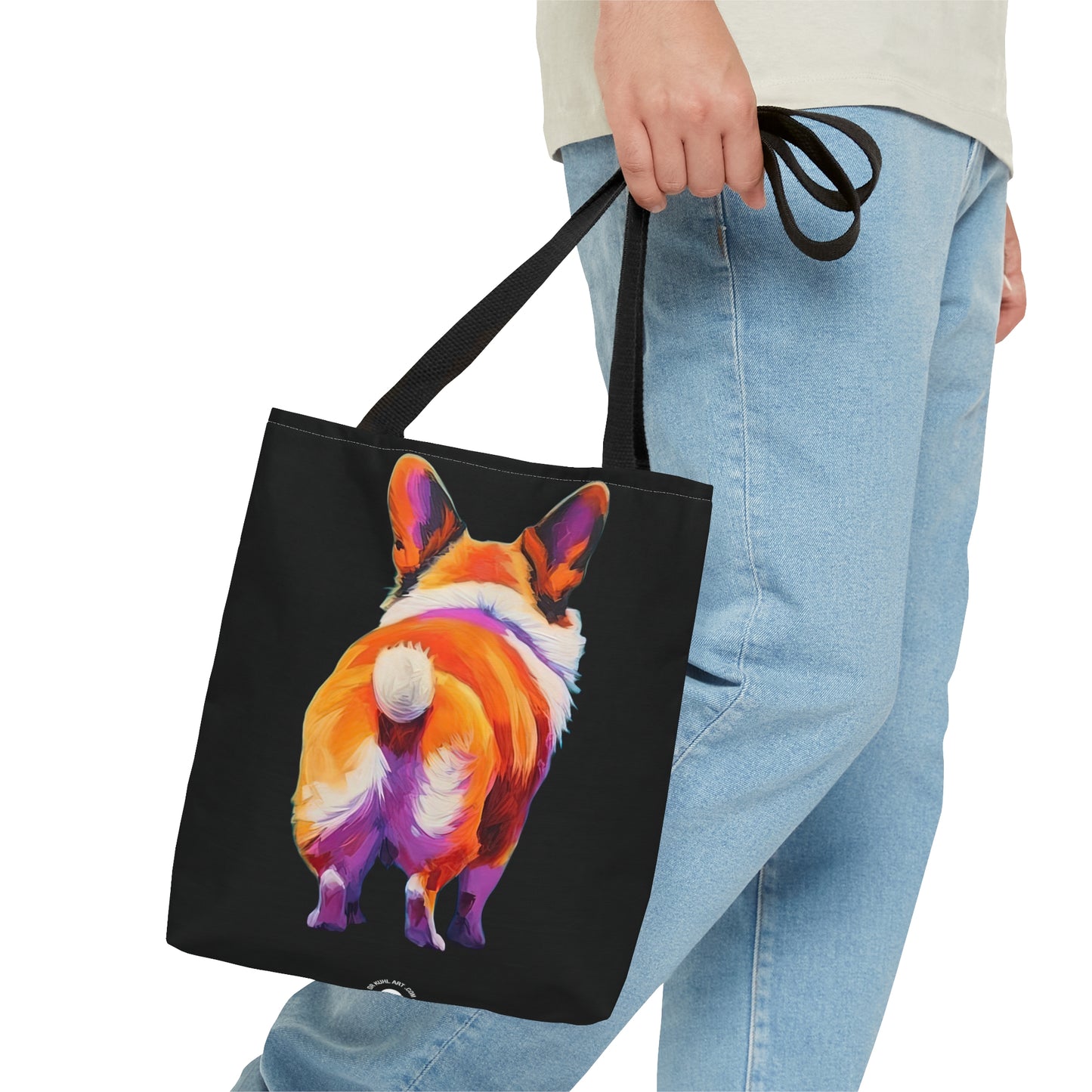 Corgi Butt in Black - Artistic Tote Bag