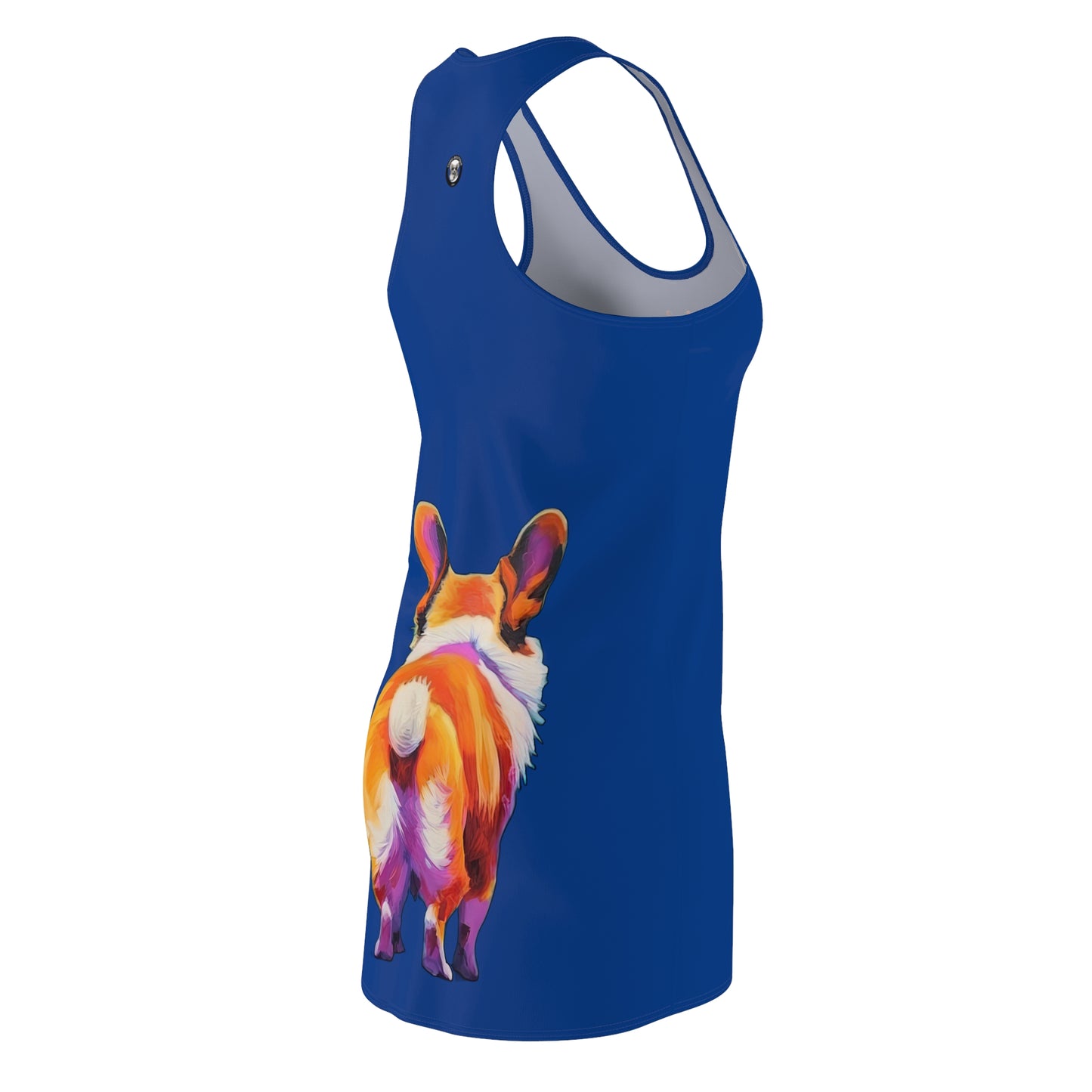 Corgi Butt in Blue - Artistic Racerback Dress