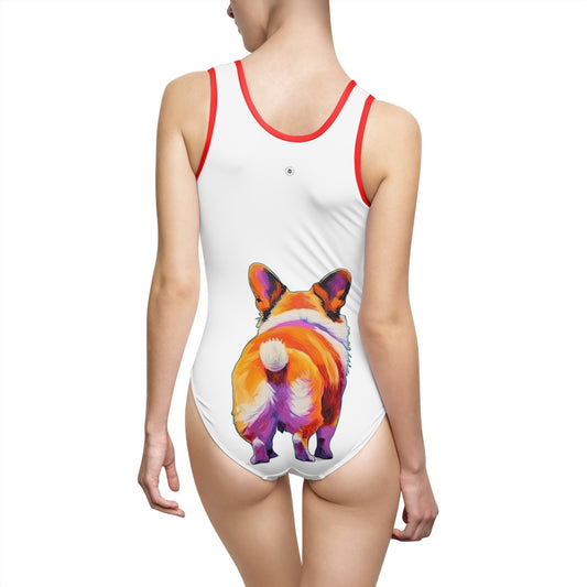 Corgi Butt in White - Classic One-Piece