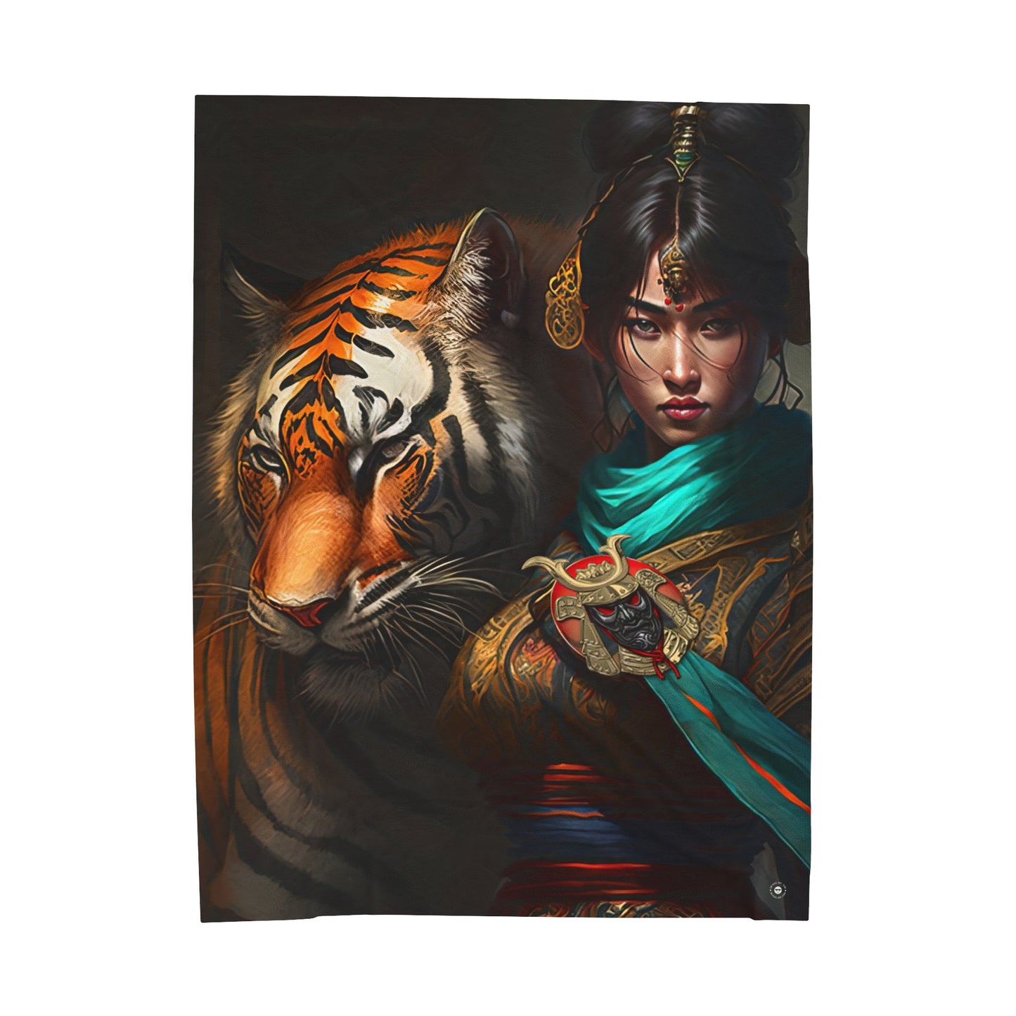 Bengal Tiger Goddess - Artsy Throw Blanket