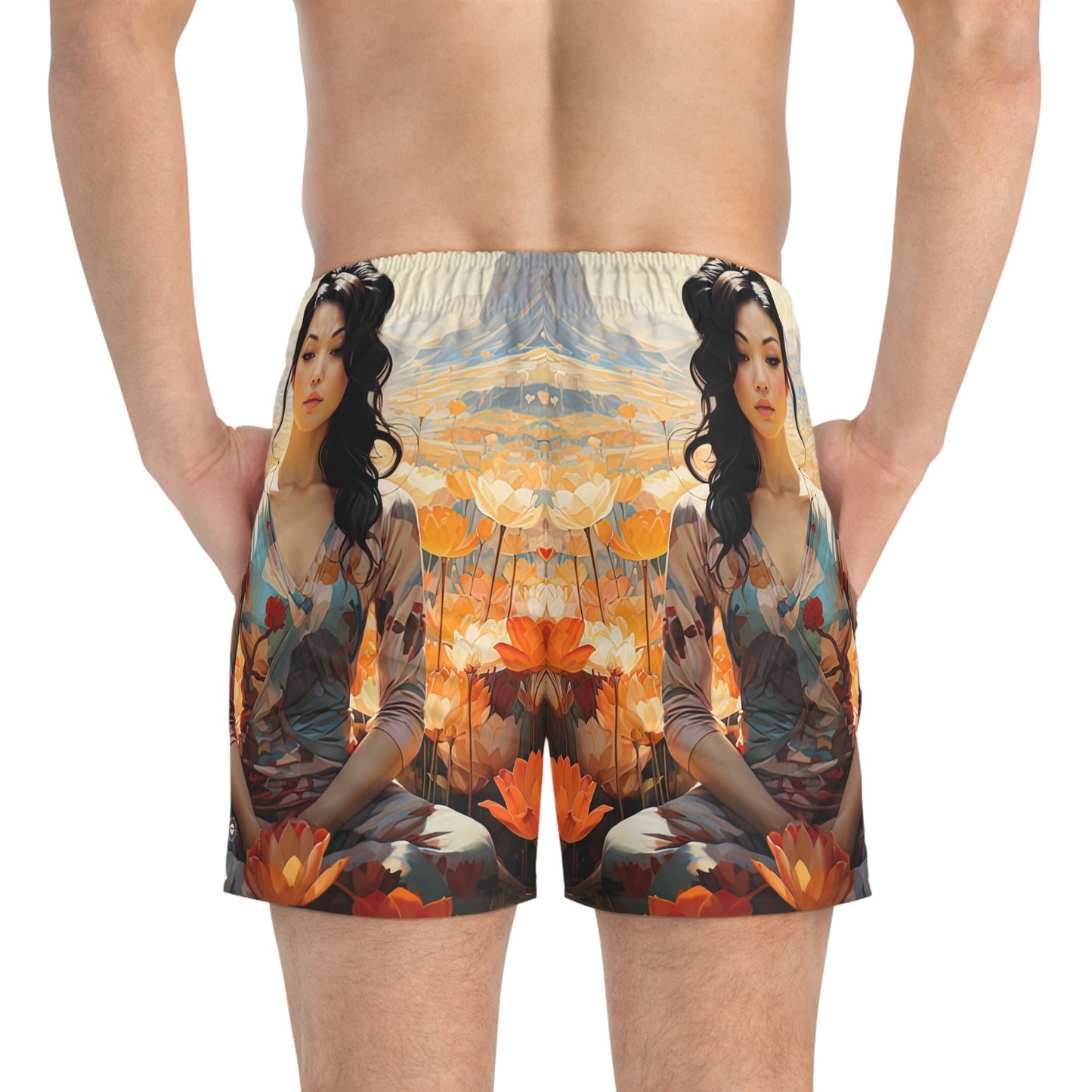 Enlotusment - Artsy Swim Trunks