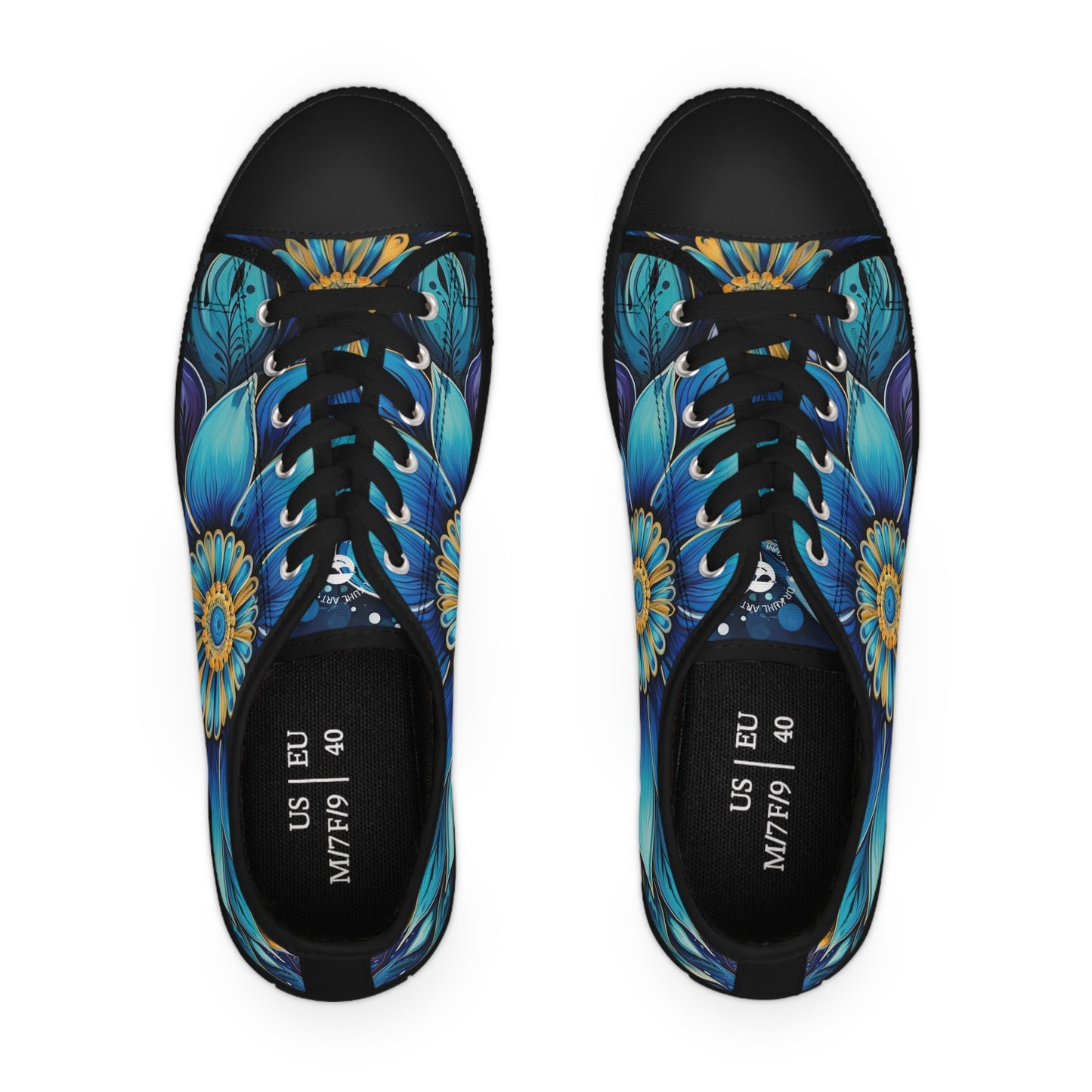 Blue Floral Mandala - Women's Sneakers