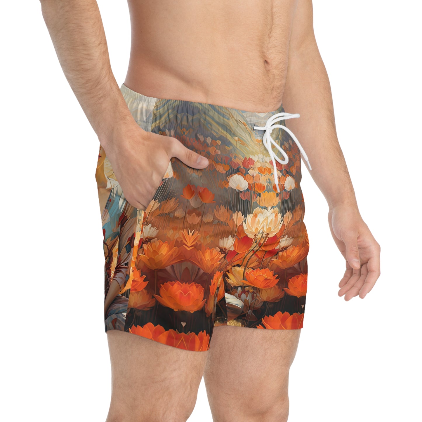 Enlotusment - Artsy Swim Trunks