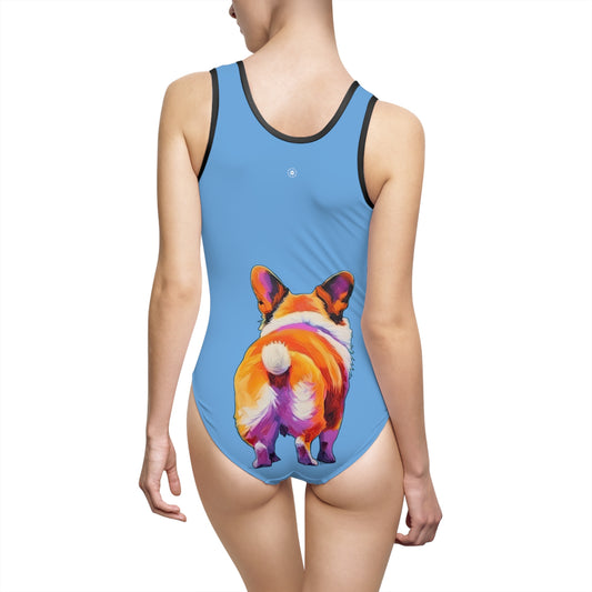 Corgi Butt in Blue - Classic One-Piece