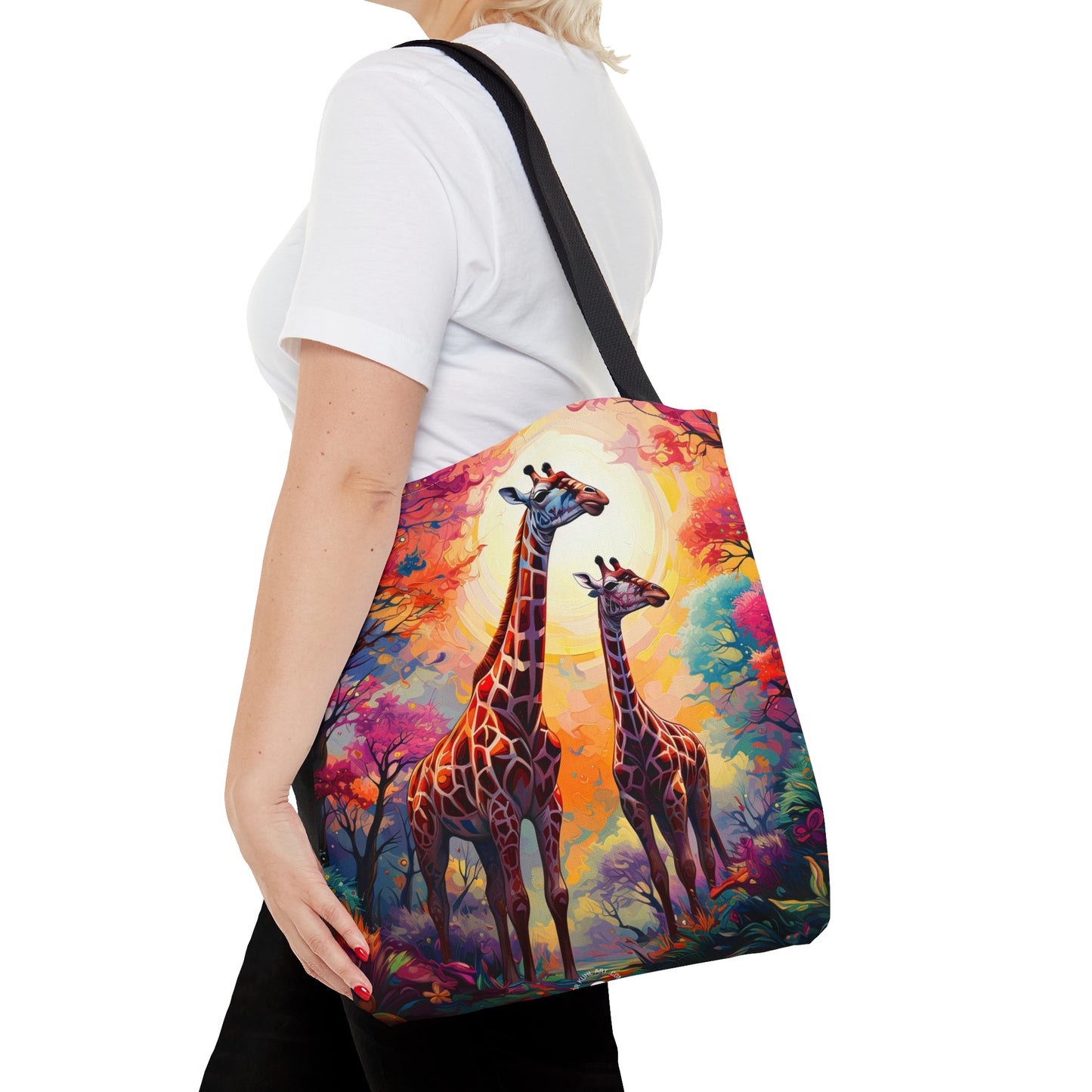 Giraffe Sunrise - Artistic Tote Bag