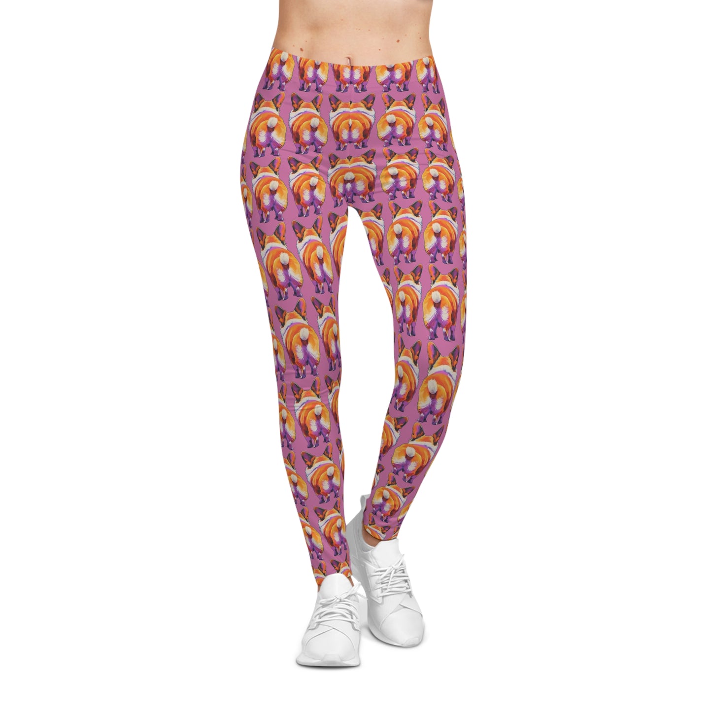 Corgi Butt Mosaic in Pink - Artistic Leggings