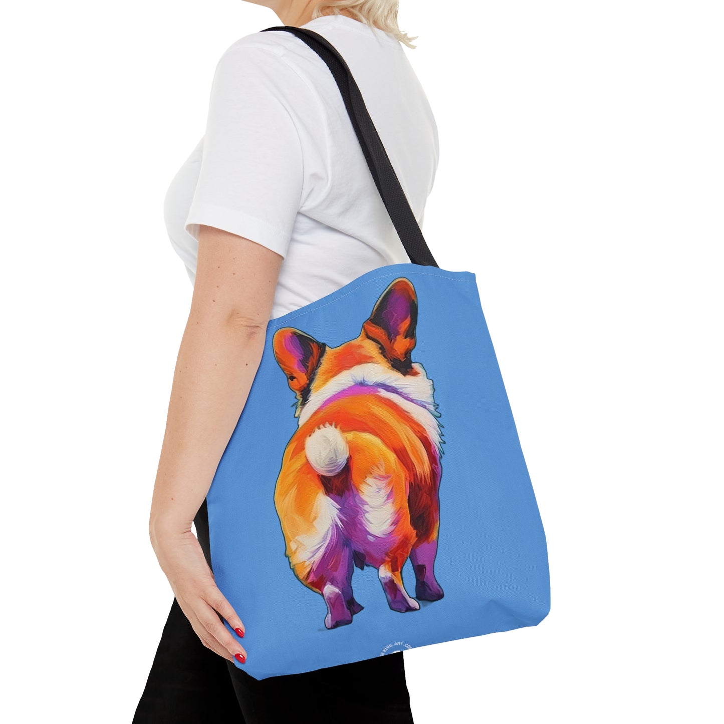 Corgi Butt in Blue - Artistic Tote Bag