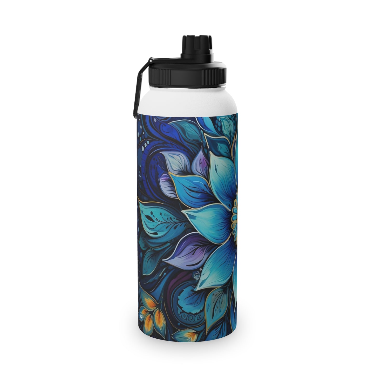 Blue Floral Mandala - Water Bottle