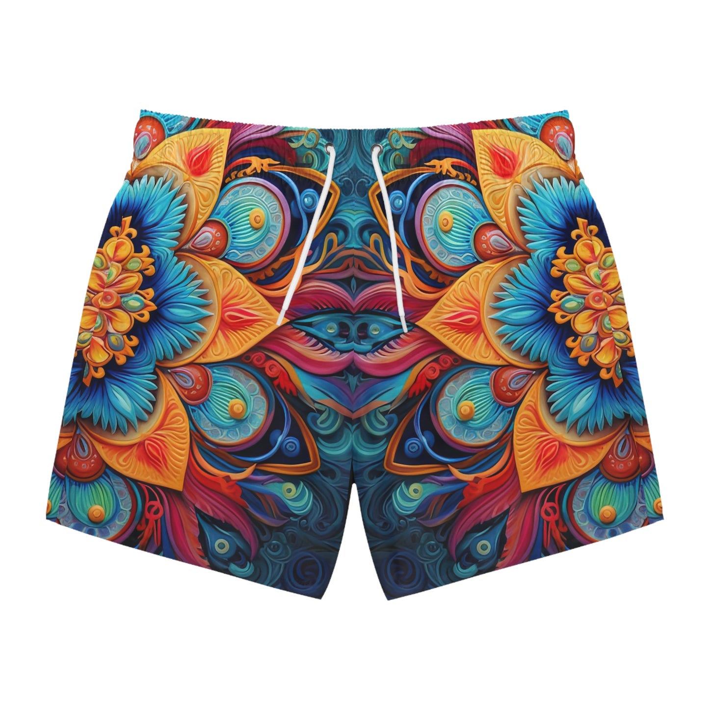 Floral Mandala - Artsy Swim Trunks