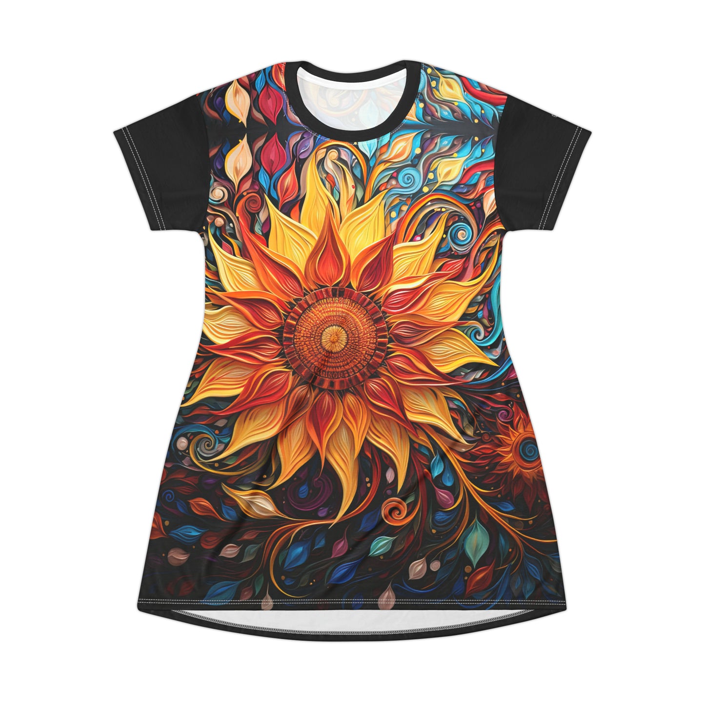 Blustery Blossom - Artsy T-Shirt Dress