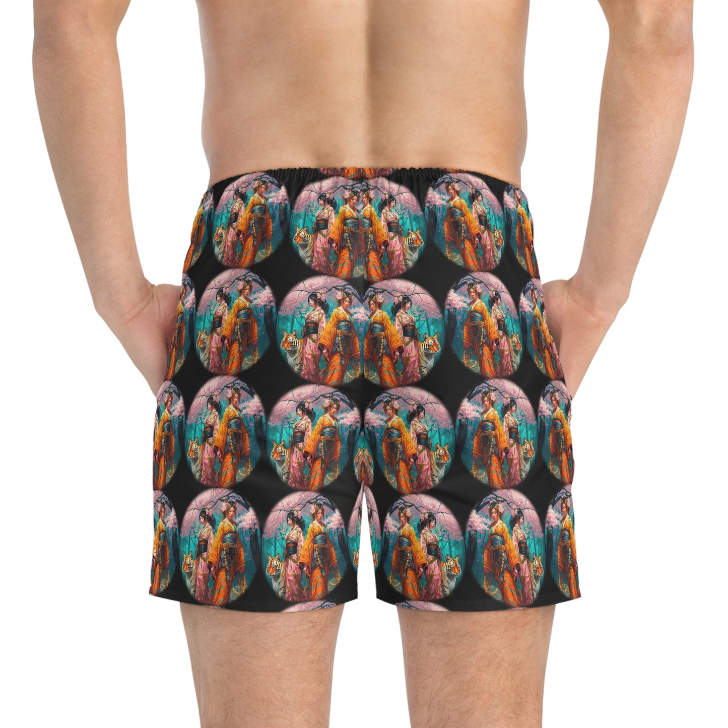 Tiger Geishas - Artsy Swim Trunks