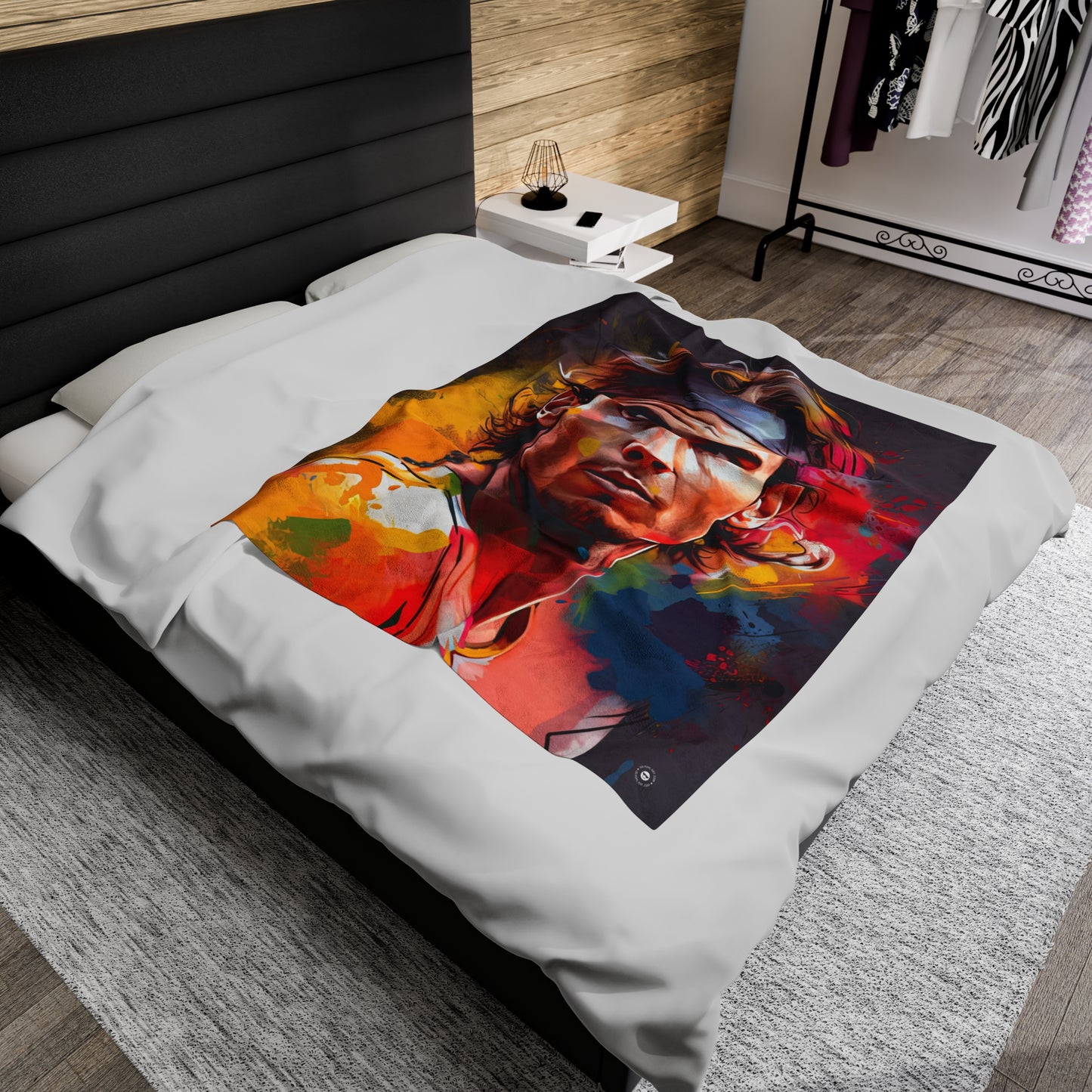 Raphael Nadal Portrait - Artsy Throw Blanket