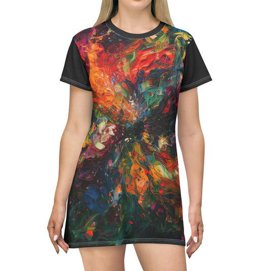 Colorized Dark Energy - Artsy T-Shirt Dress