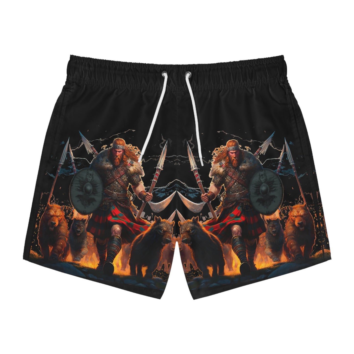 Scottish Battle Dog Pack - Artsy Swim Trunks