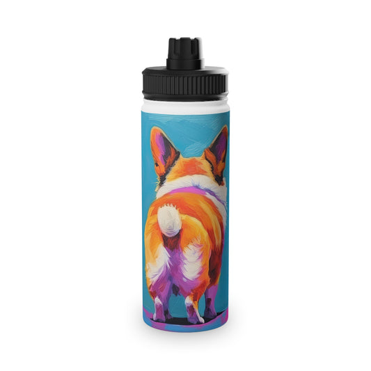 Corgi Butt in Blue - Water Bottle