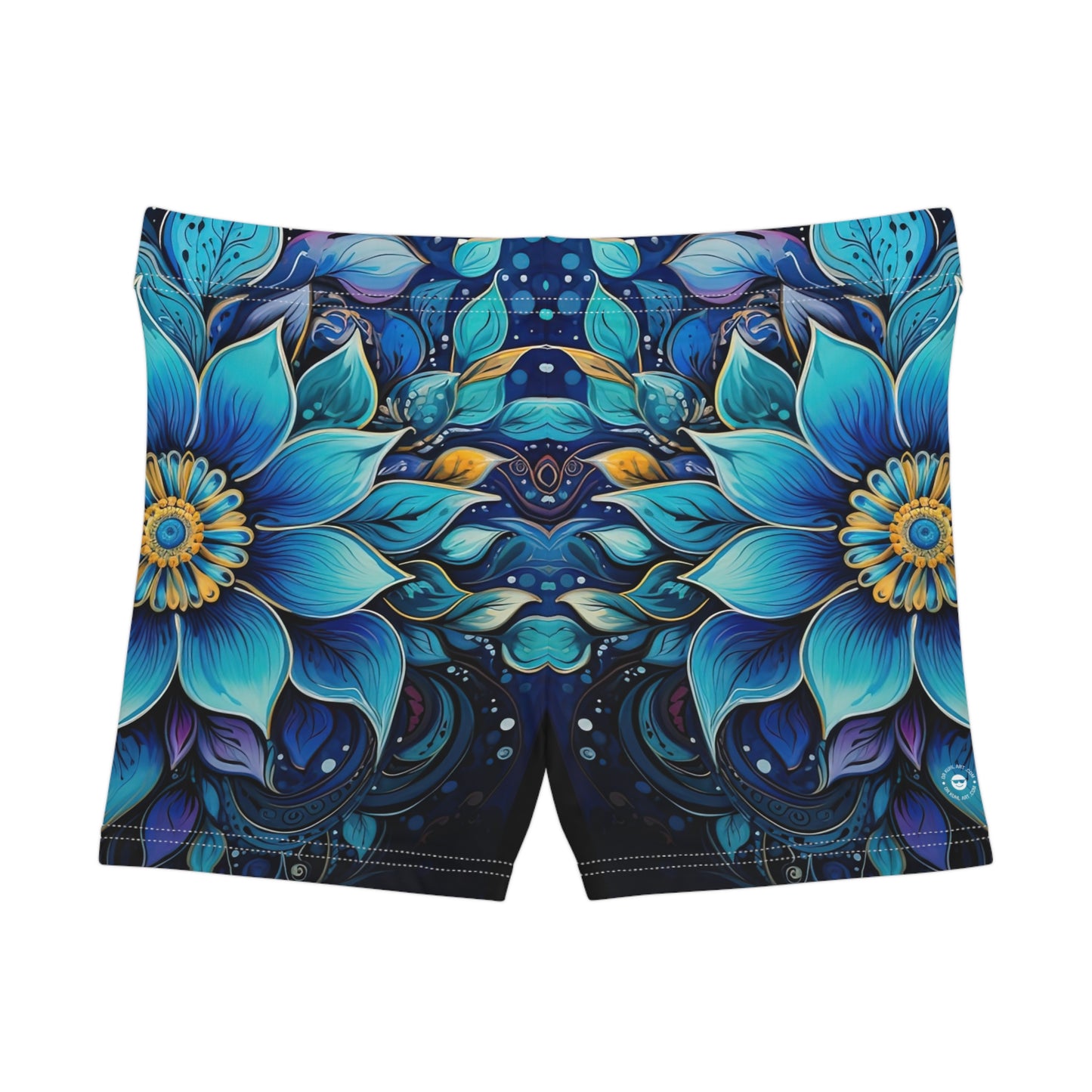 Blue Floral Mandala - Artistic Shorts