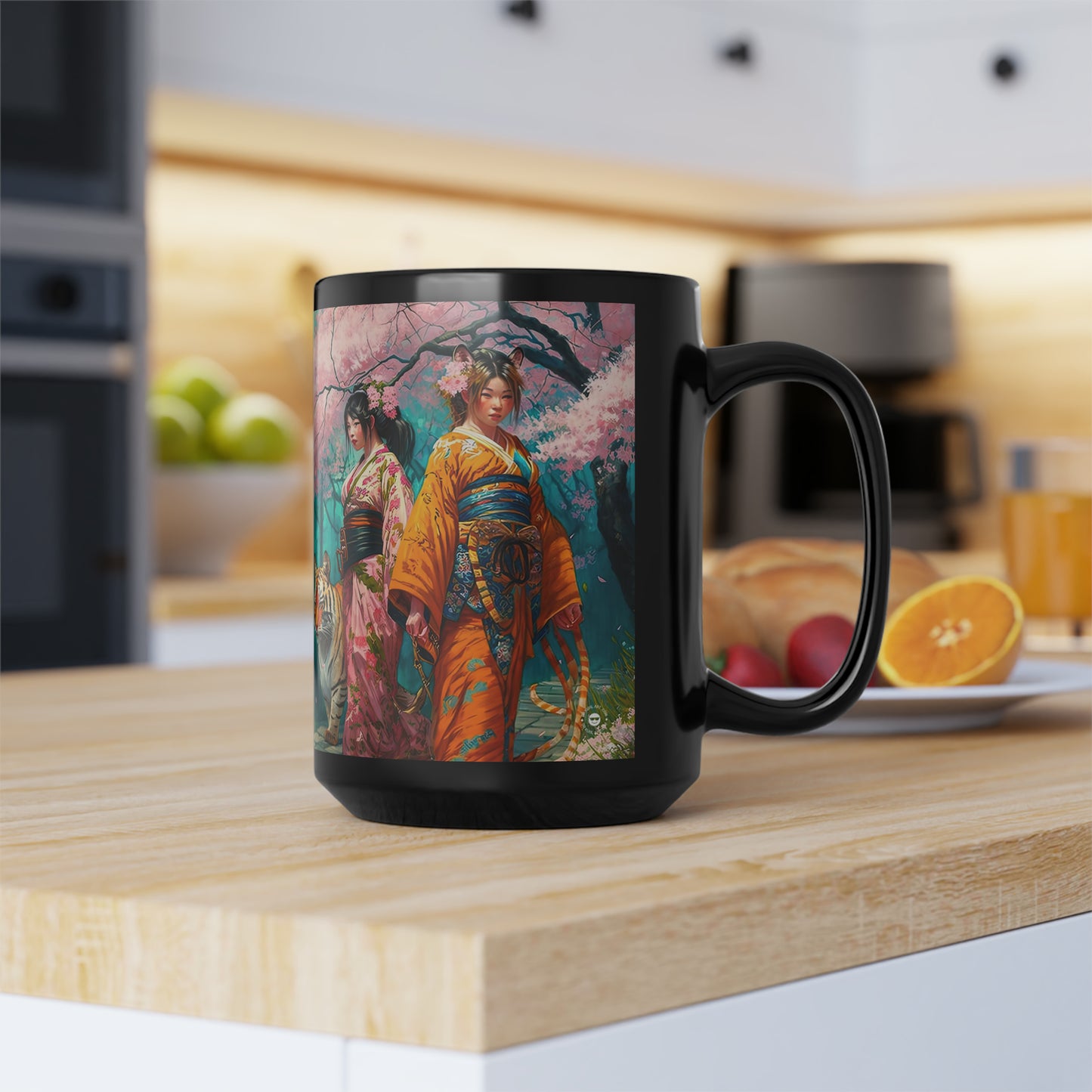 Cherry Blossom Tiger Geishas - Mug Art