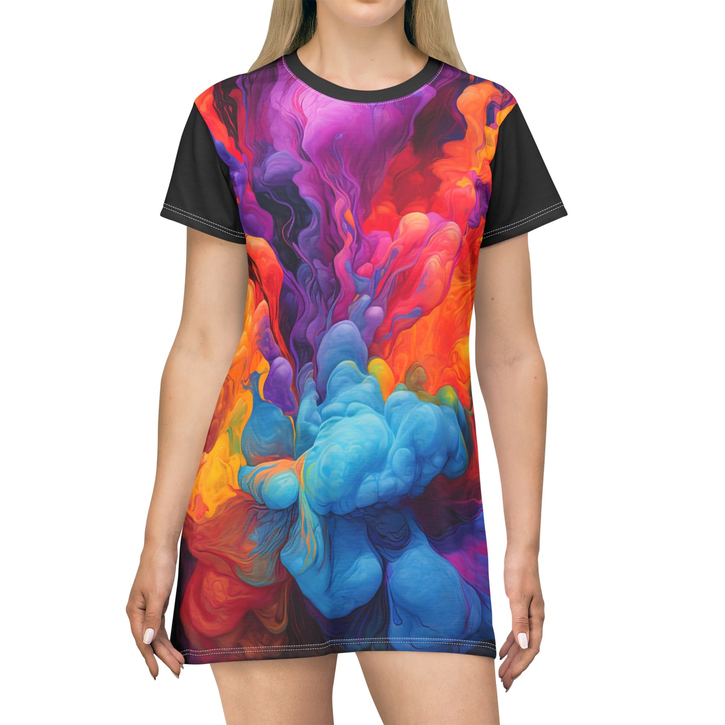 Elemental in Black - Artsy T-Shirt Dress