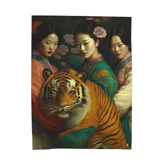 Tiger Girls - Artsy Throw Blanket