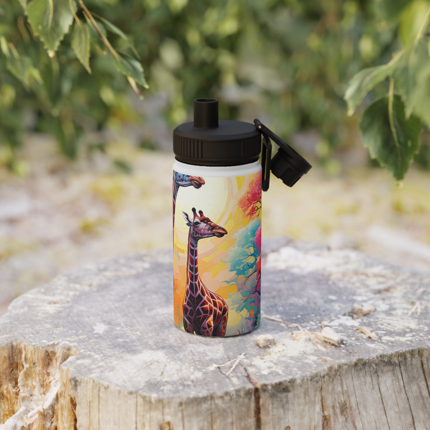 Giraffe Sunrise - Water Bottle