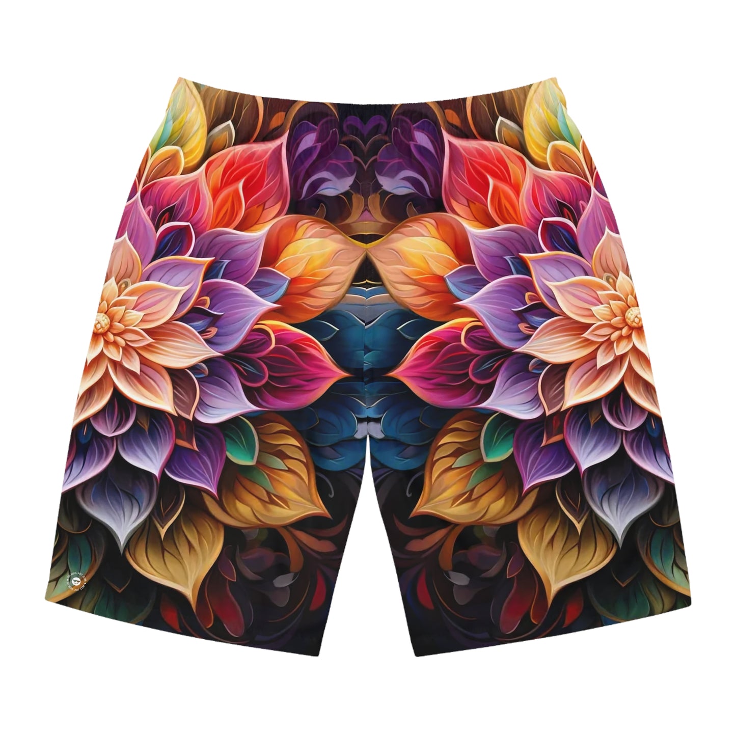 Lotus Mandala Flank - Artistic Board Shorts