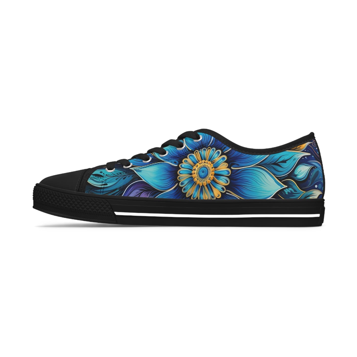 Blue Floral Mandala - Women's Sneakers