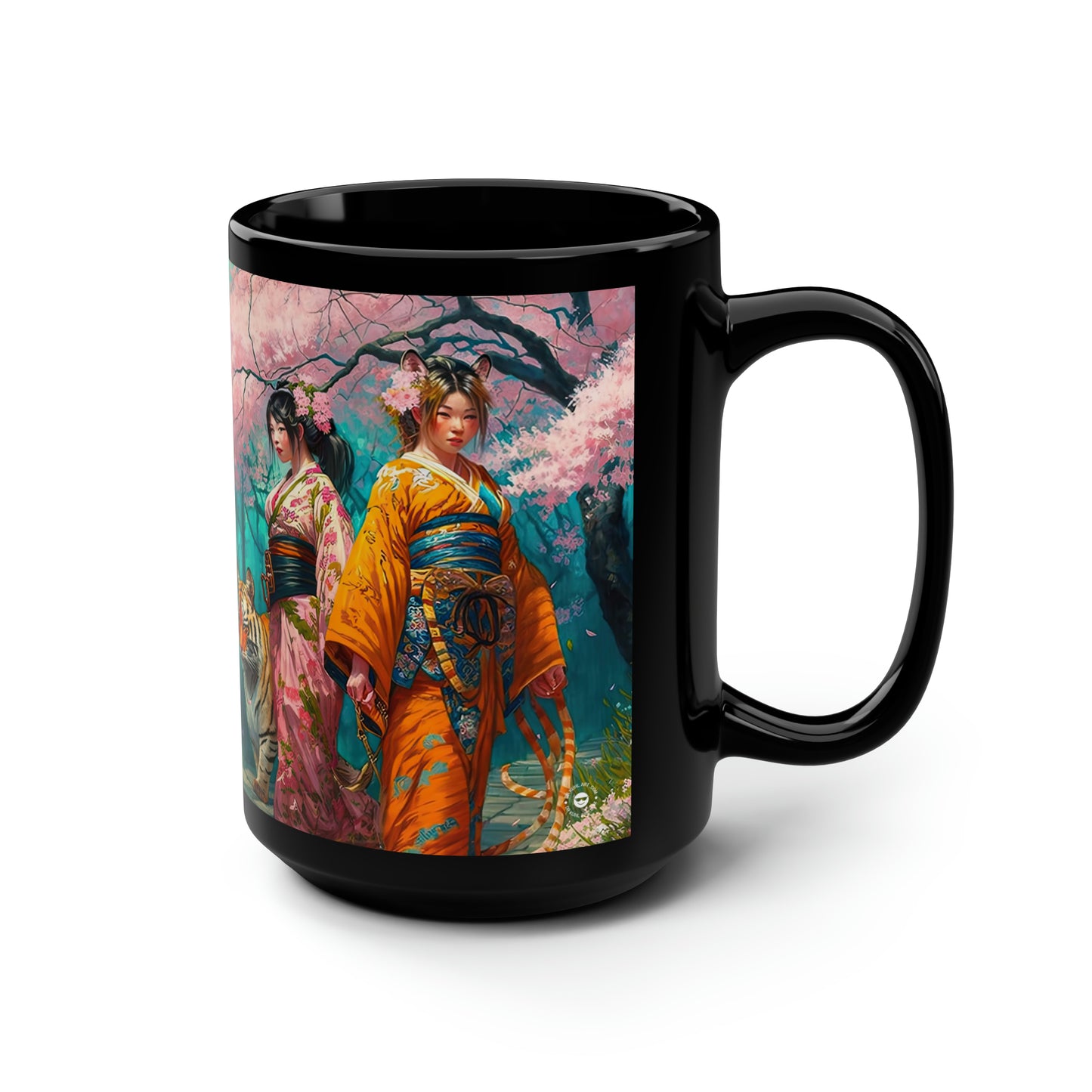 Cherry Blossom Tiger Geishas - Mug Art