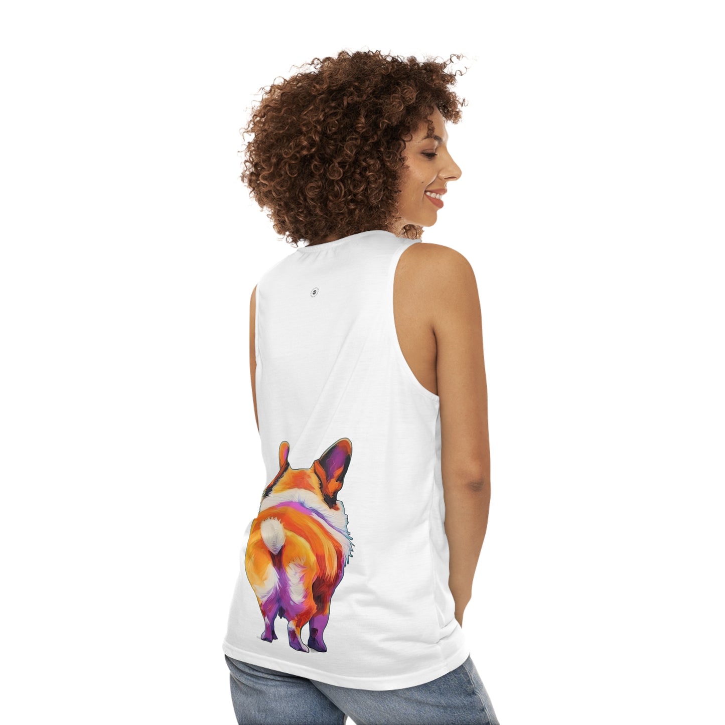 Corgi Butt in White - Tank Top