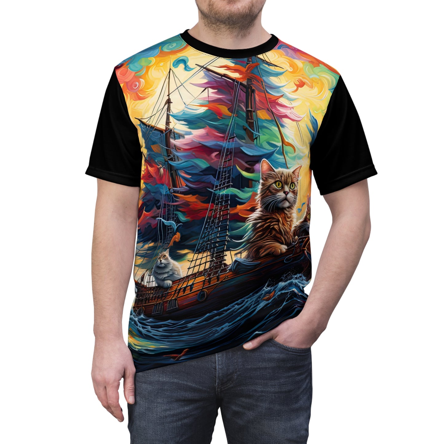 Sea Cats in Black - Fashion Tee