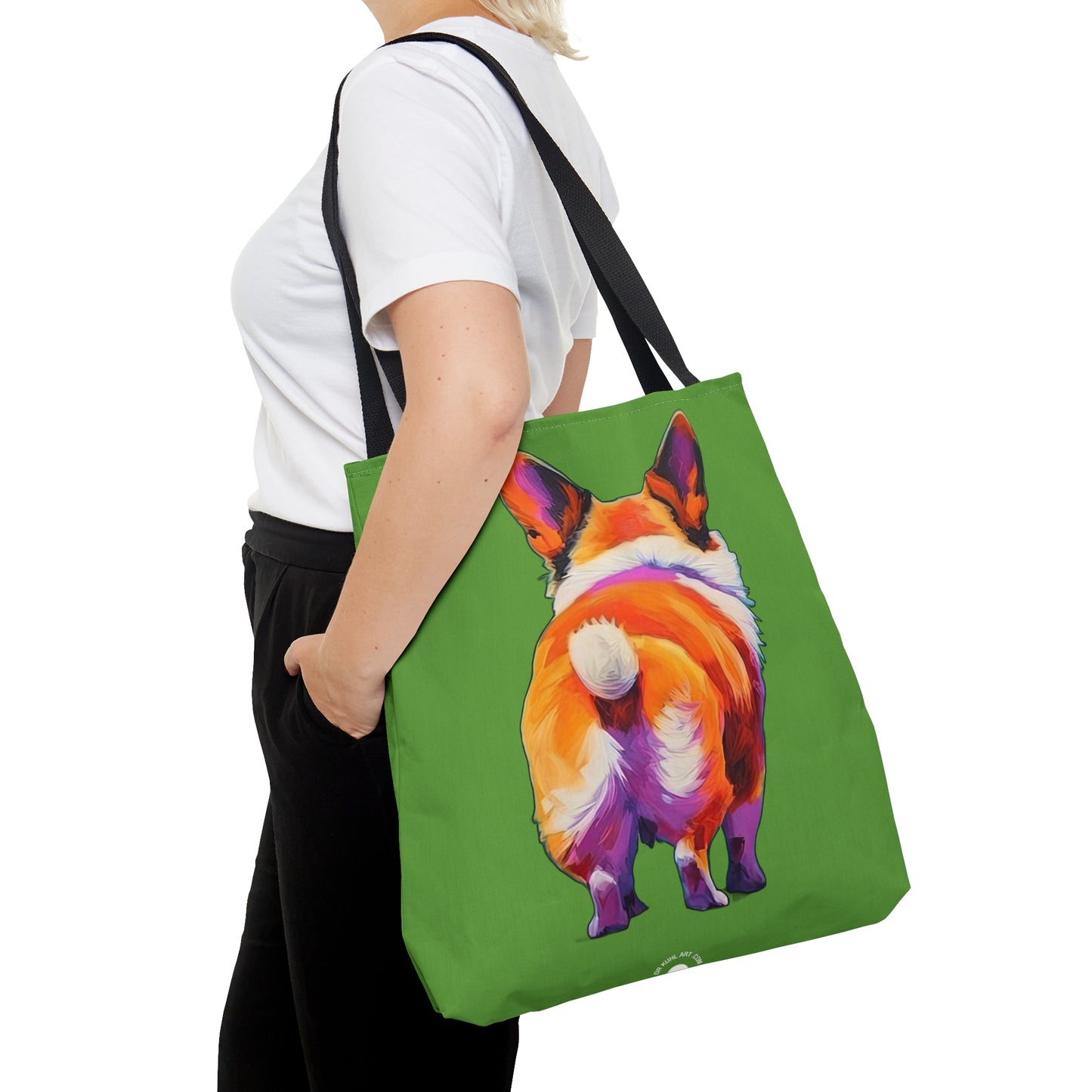 Corgi Butt in Green - Artistic Tote Bag