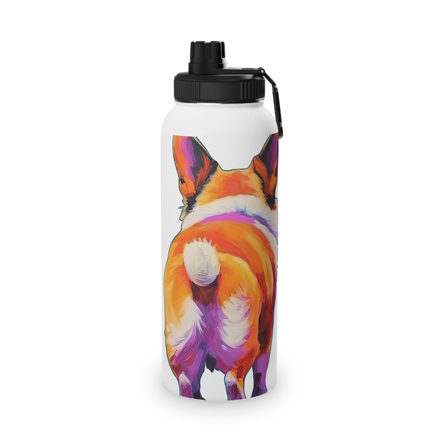 Corgi Butt in White - Water Bottle