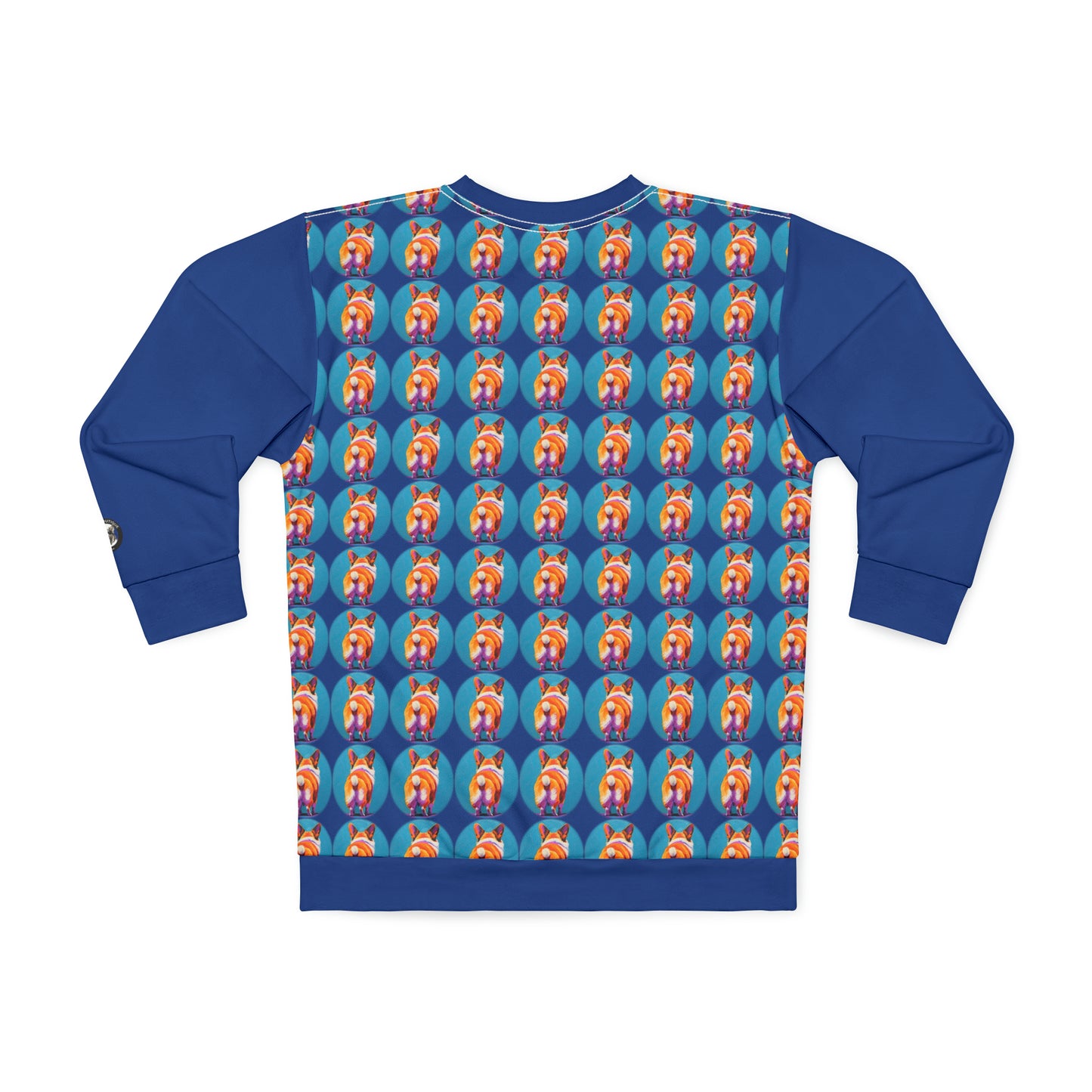 Corgi Butt Dots in Blue - Artistic Sweatshirt