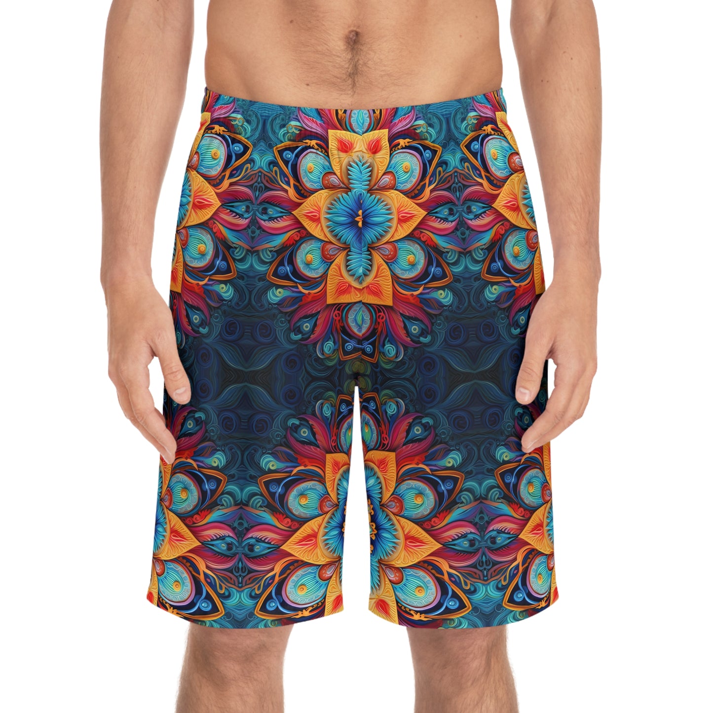 Floral Mandala - Artistic Board Shorts