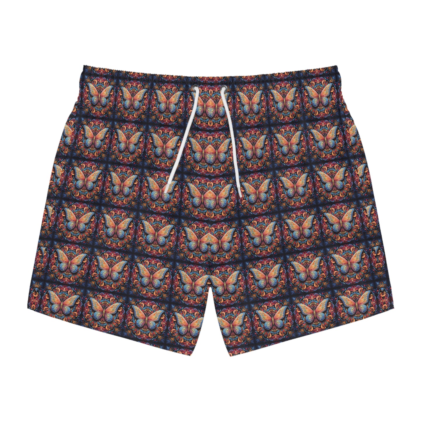 Butterfly Mandala Mosaic - Artsy Swim Trunks