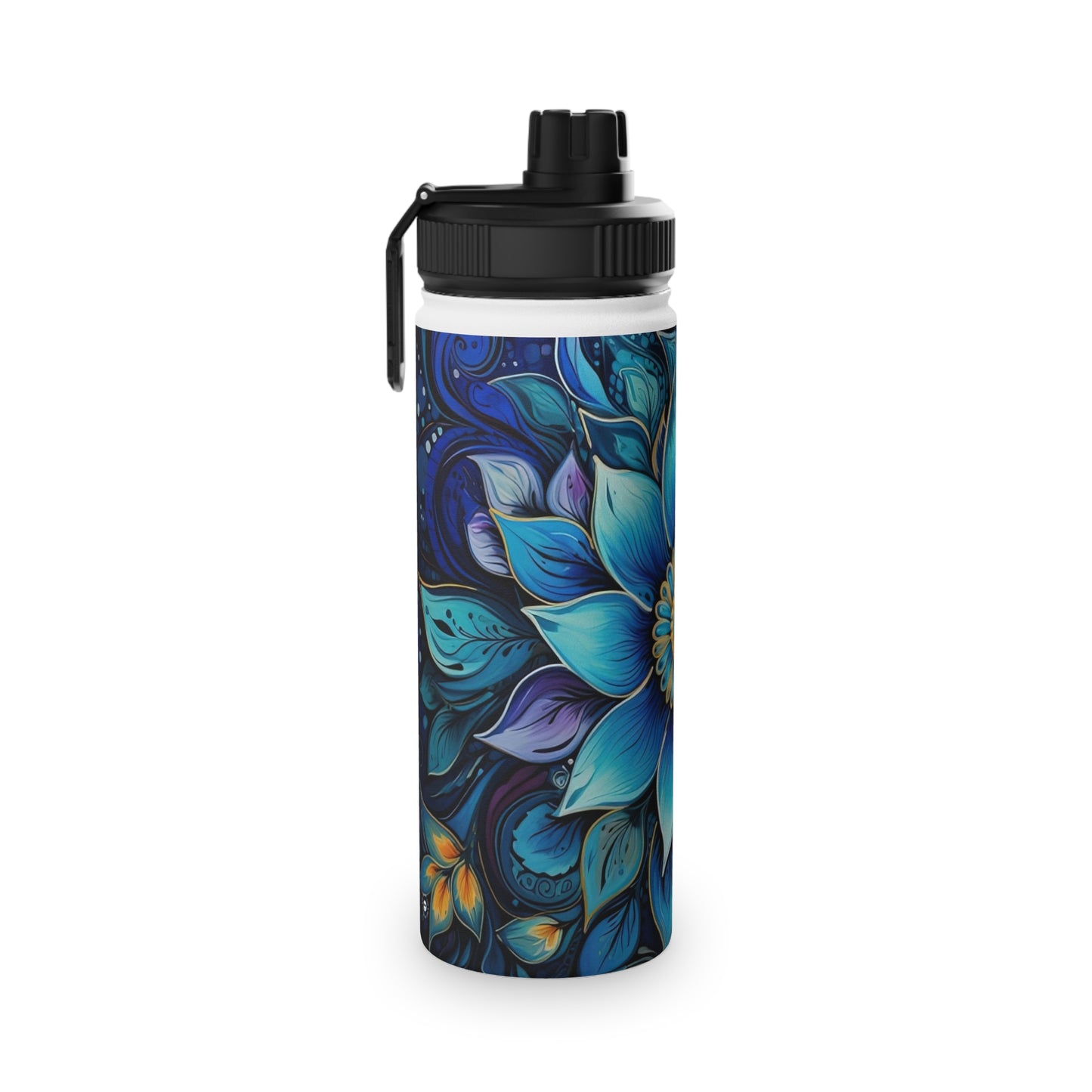 Blue Floral Mandala - Water Bottle