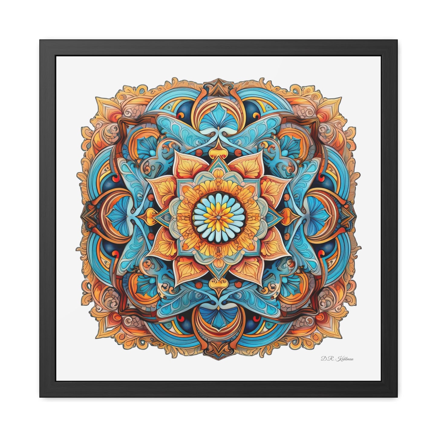 Winged Mandala - Framed Fine Art Print