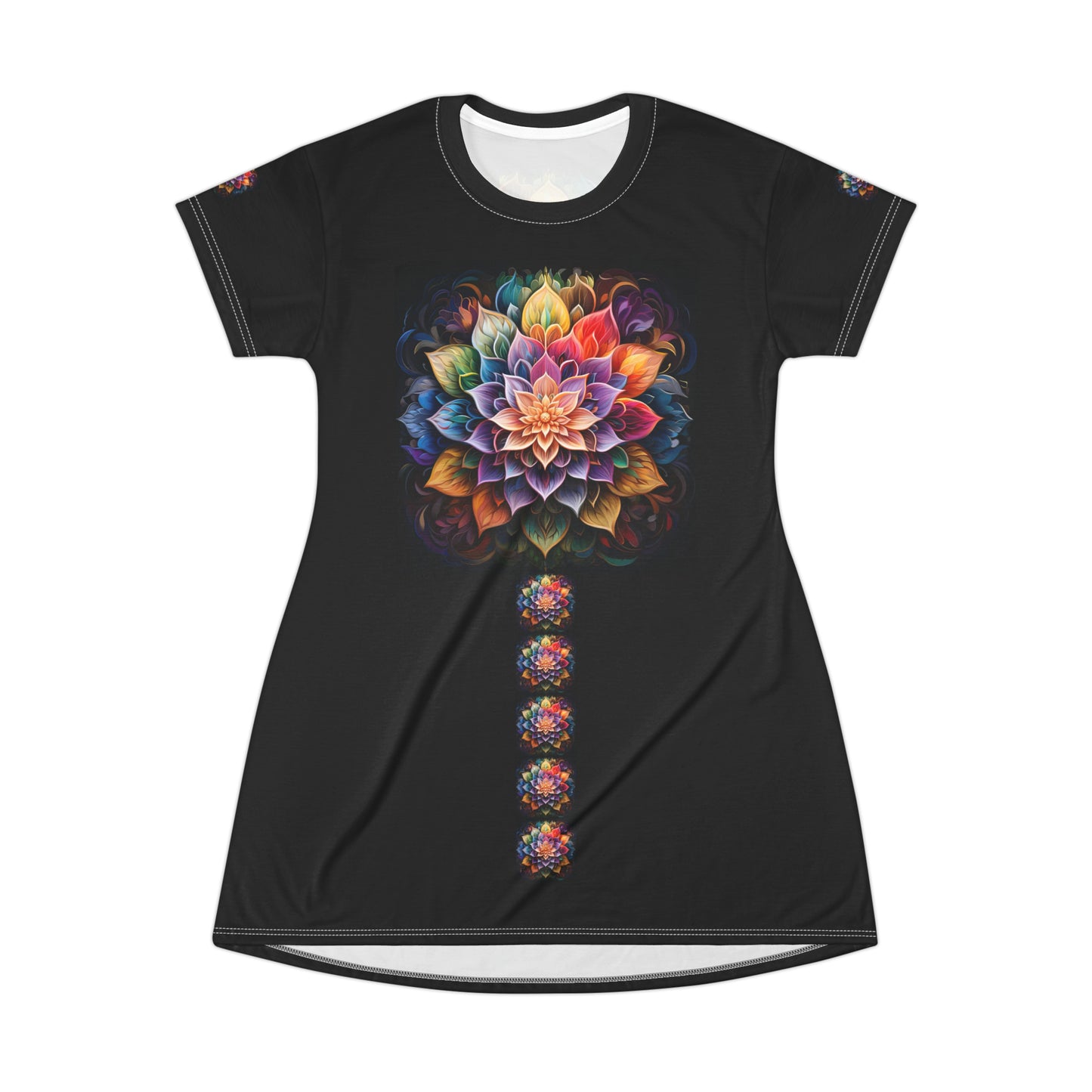 Lotus Mandala Trail - Artsy T-Shirt Dress