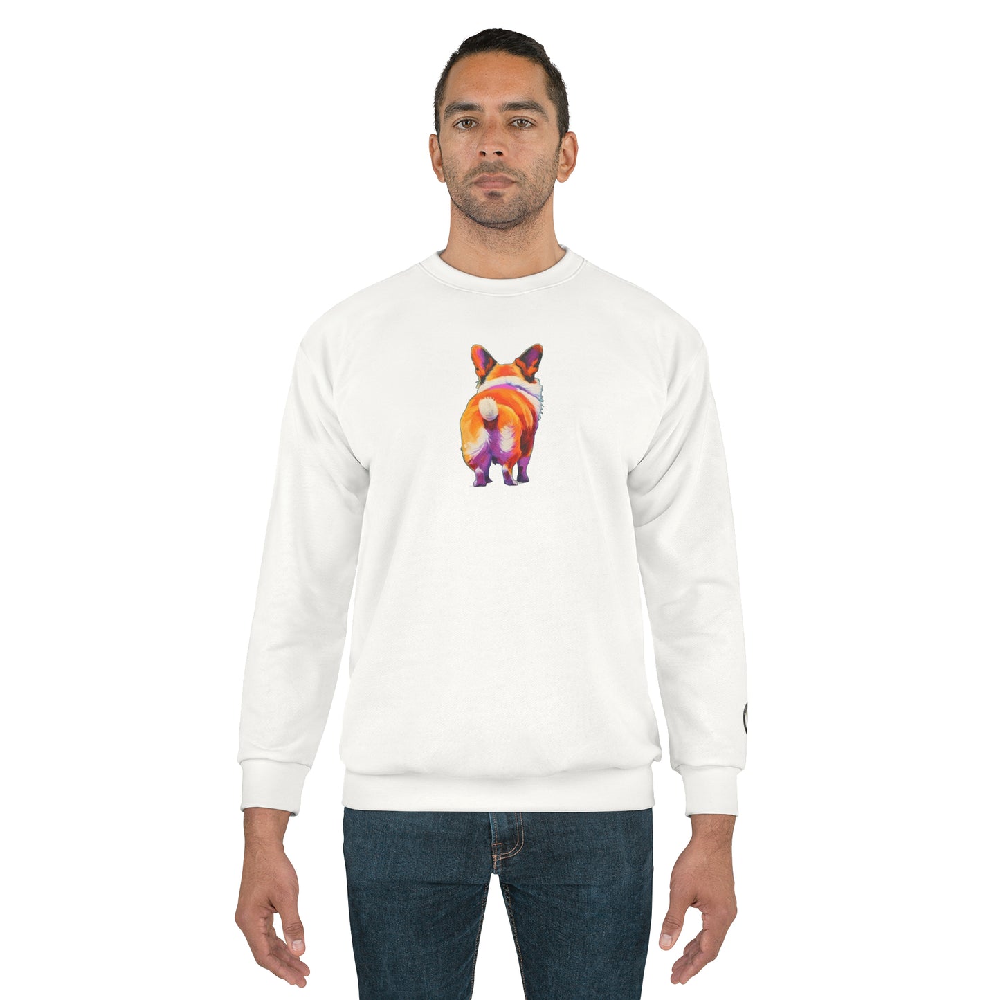 Corgi Butt in White - Artistic Sweatshirt